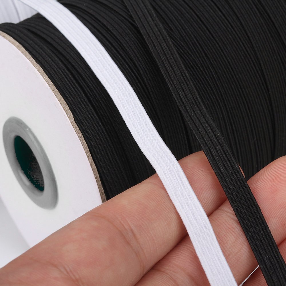 Elástico para máscara plana 5 mm x 140 metros Preto