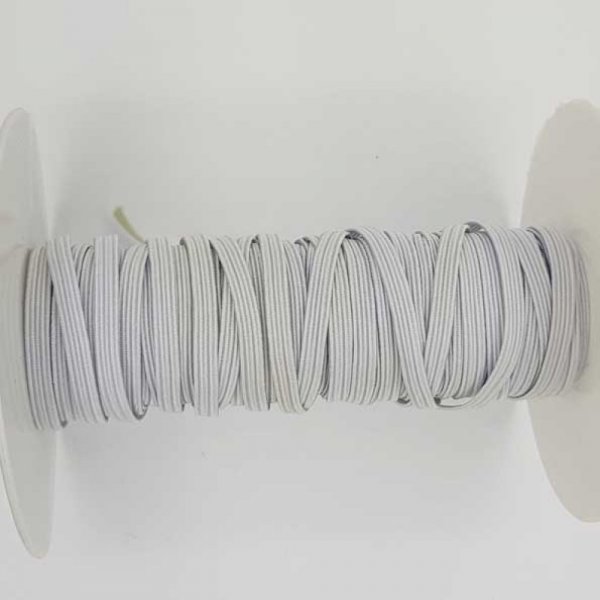 M&aacute;scara plana el&aacute;stica 5 mm branca N&deg;03 x 13 metros