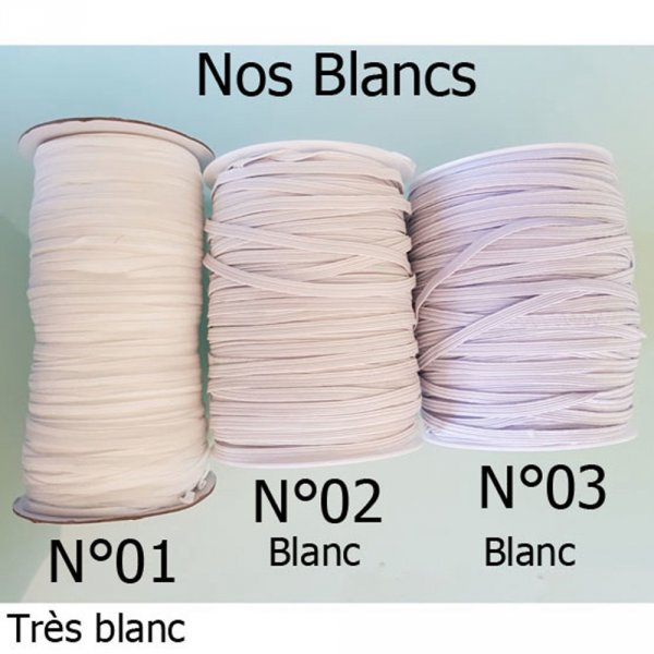 El&aacute;stico plano 5 mm Branco N&deg;03 X 10 Metros