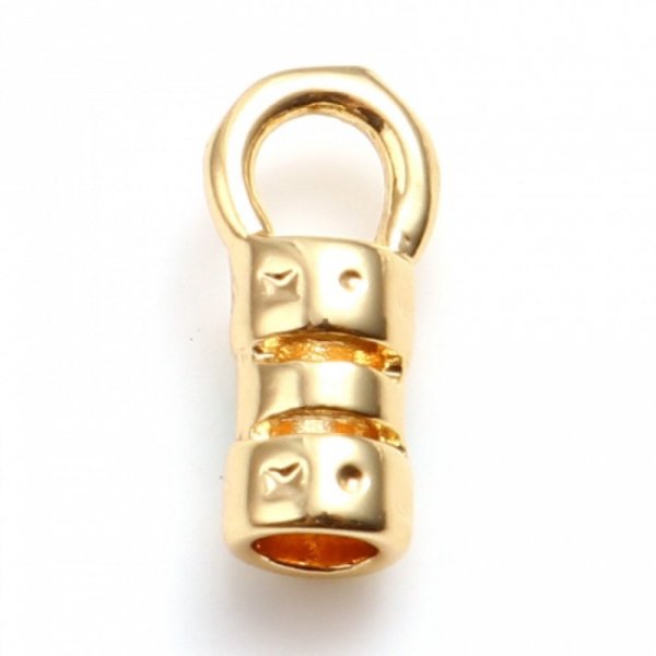 Embout Pour Cordon 9 x 4 mm Plaqu&eacute; Or 18K