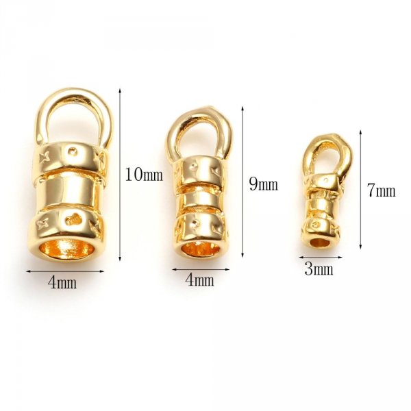 Embout Pour Cordon 9 x 4 mm Plaqu&eacute; Or 18K