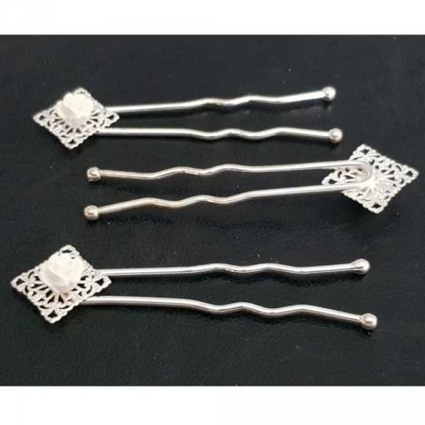 Epingle &agrave; cheveux Blanc mariage N&deg;03