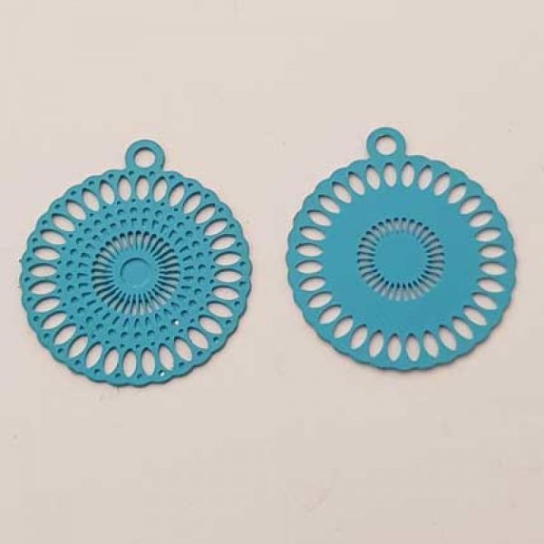 Estampe N&deg;01 Rosace Turquoise 20 x 17 mm