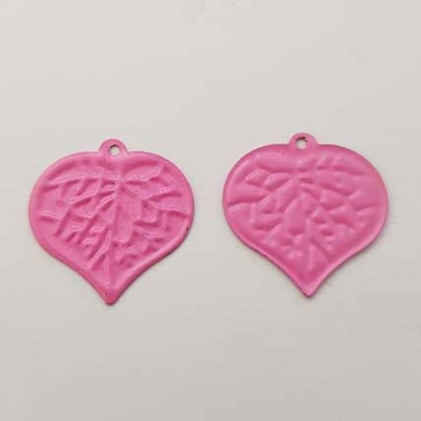 Estampe N&deg;04 Feuille Rose 17 x 17 mm