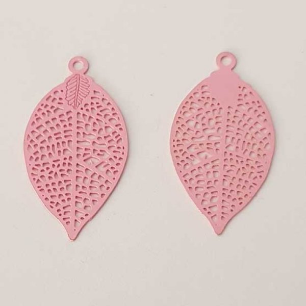 Estampe N&deg;13 Feuille 28 mm Rose