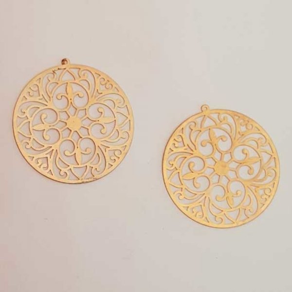 Estampe N&deg;26 Rond 46 mm Dor&eacute; Cuivr&eacute;