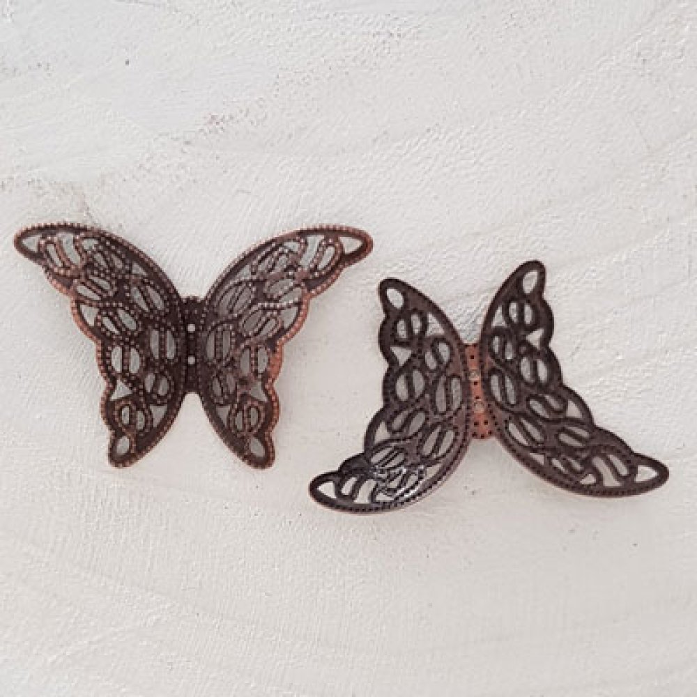 Carimbo de cobre com filigrana de borboleta N°04
