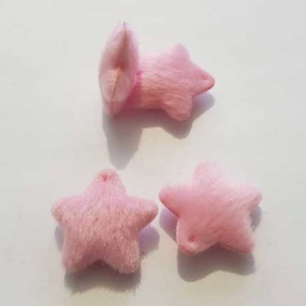 Etoile bomb&eacute; rose feutrine scrapbooking 25mm