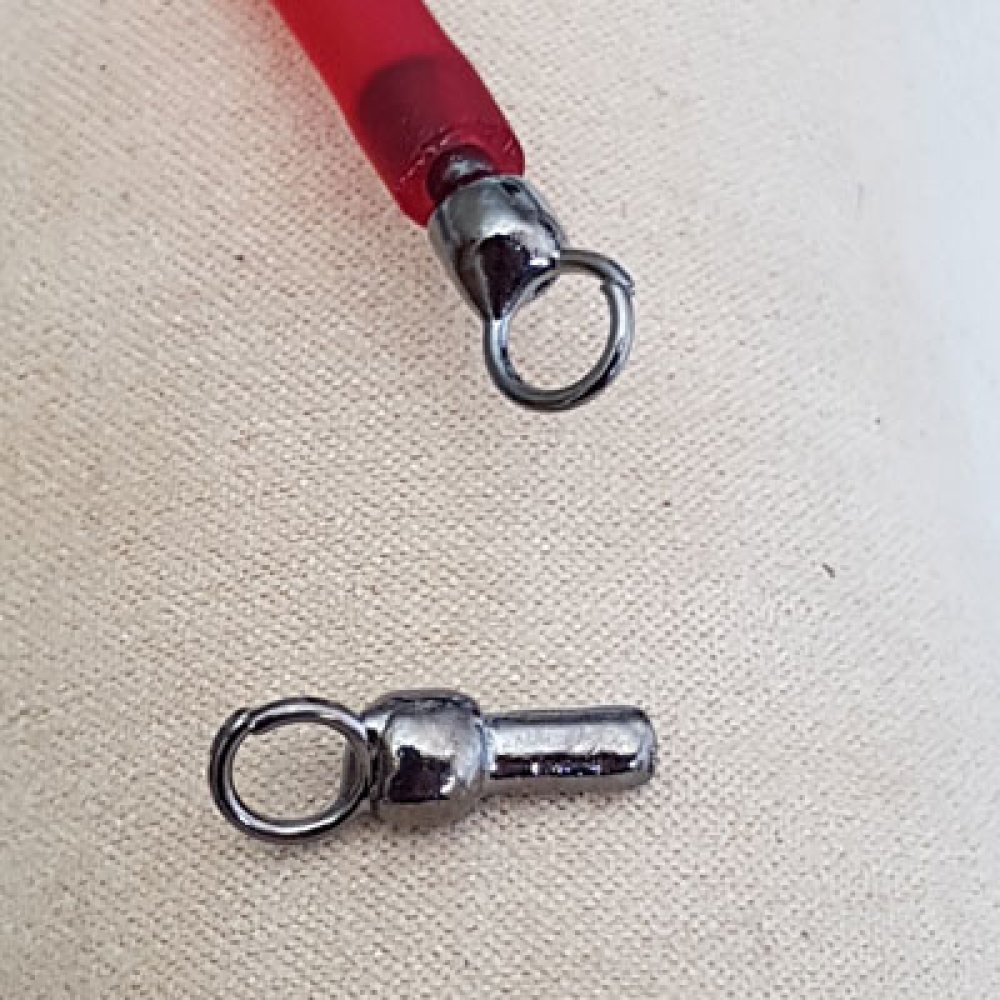 Fecho de metal para cordão de pvc oco 5 mm