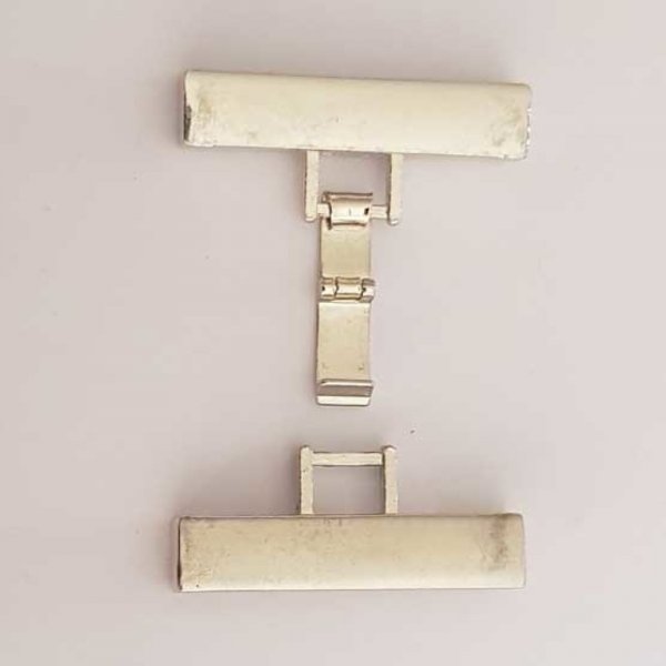 Fermoir Manchette Rectangle Argent&eacute; 35 x 4 mm