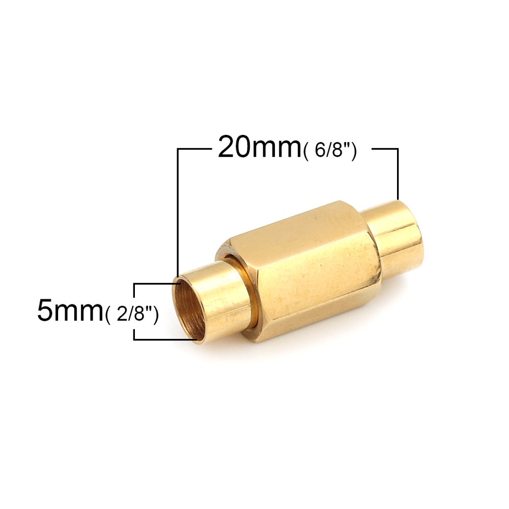 Fecho magnético em aço inoxidável 05 mm Ouro N°01