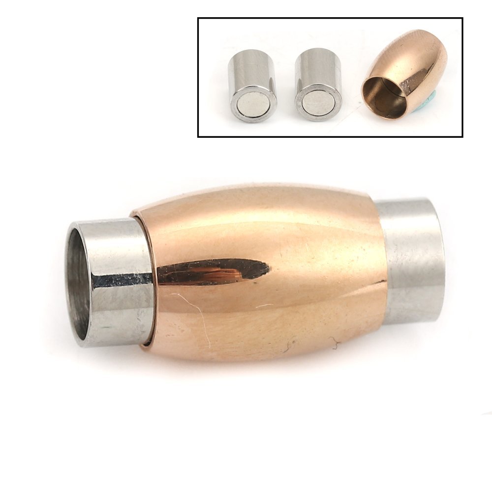 Fecho magnético em aço inoxidável 06 mm Prata/Champagne N°07