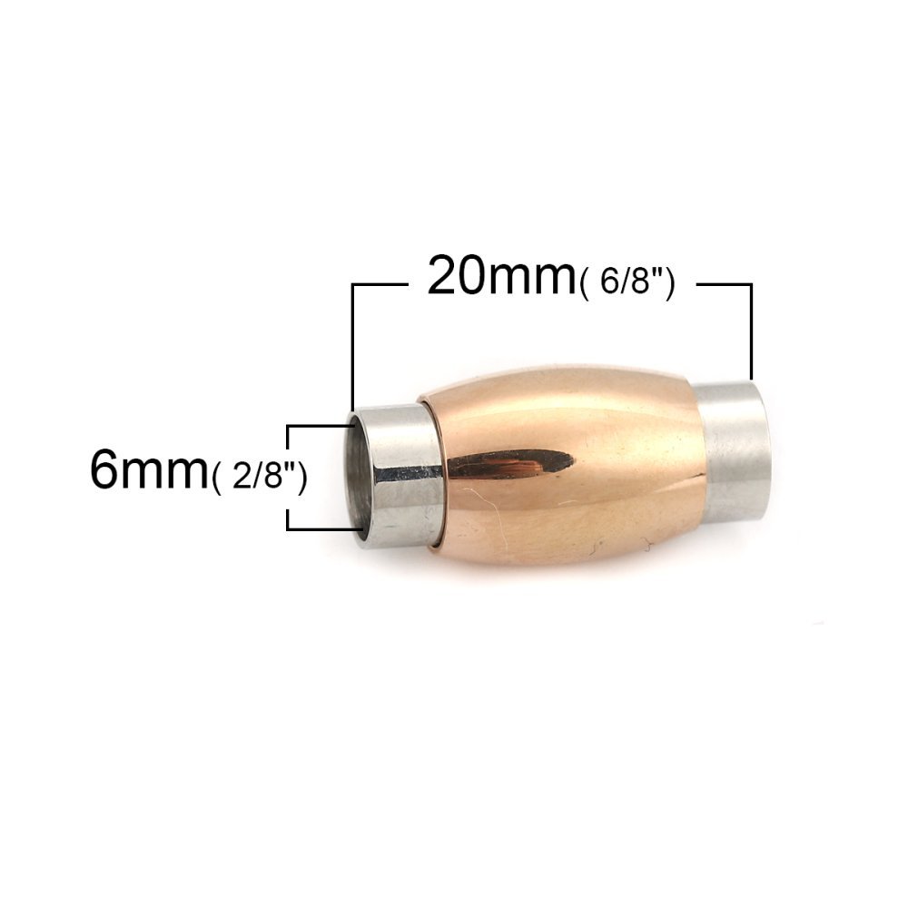 Fecho magnético em aço inoxidável 06 mm Prata/Champagne N°07