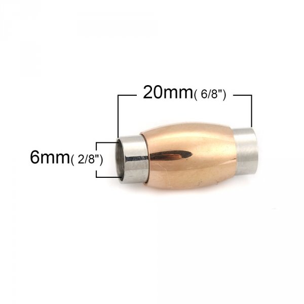 Fecho magn&eacute;tico em a&ccedil;o inoxid&aacute;vel 06 mm Prata/Champagne N&deg;07