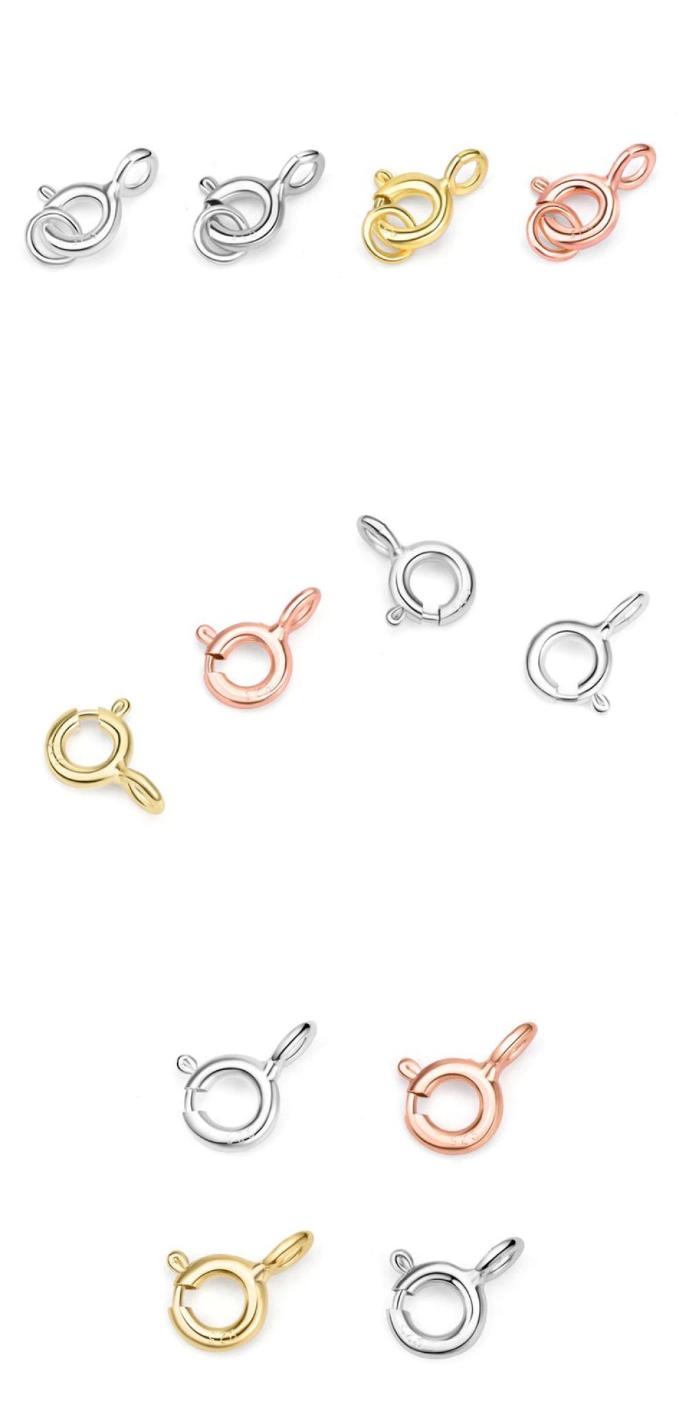 Fecho de mola redondo em prata 925 N&deg;03