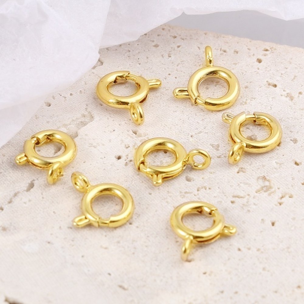 Fecho de mola redondo banhado a ouro N°01 Ouro