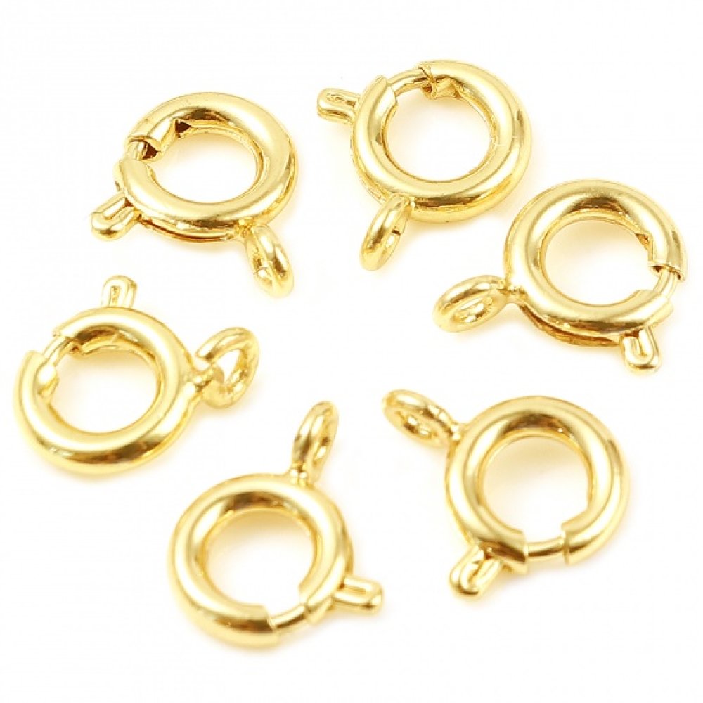 Fecho de mola redondo banhado a ouro N°01 Ouro