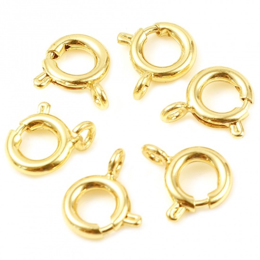 Fecho de mola redondo banhado a ouro N°01 Ouro