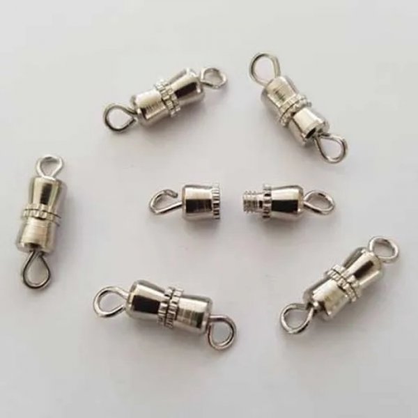 Fermoir &agrave; vis 15 mm Argent&eacute; 1 pi&egrave;ce