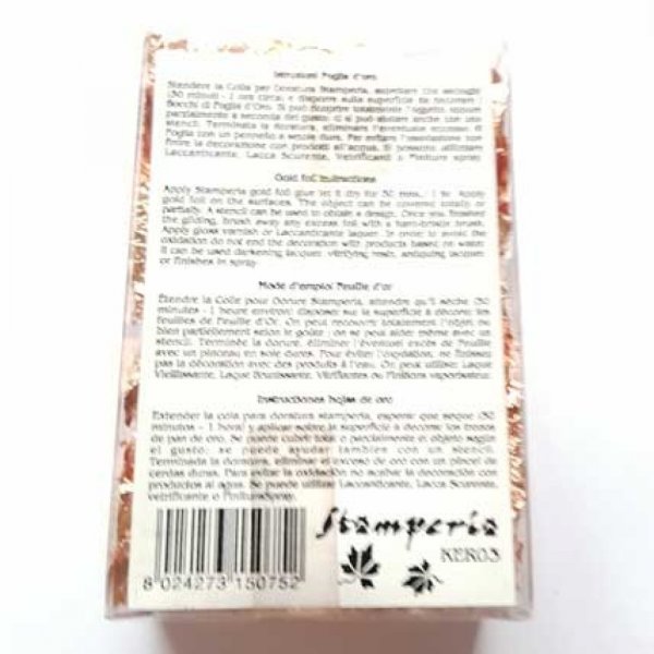 Folhas de ouro em flocos de estamparia