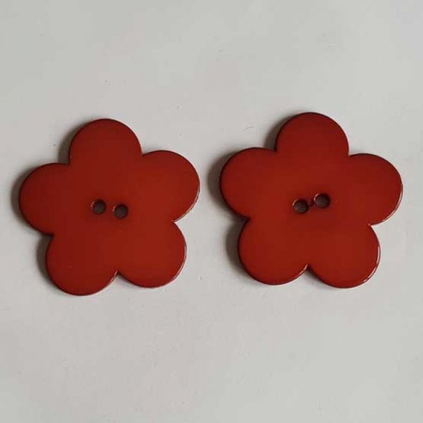 Fleur Big Pop r&eacute;sine 58mm 2 trous Brique