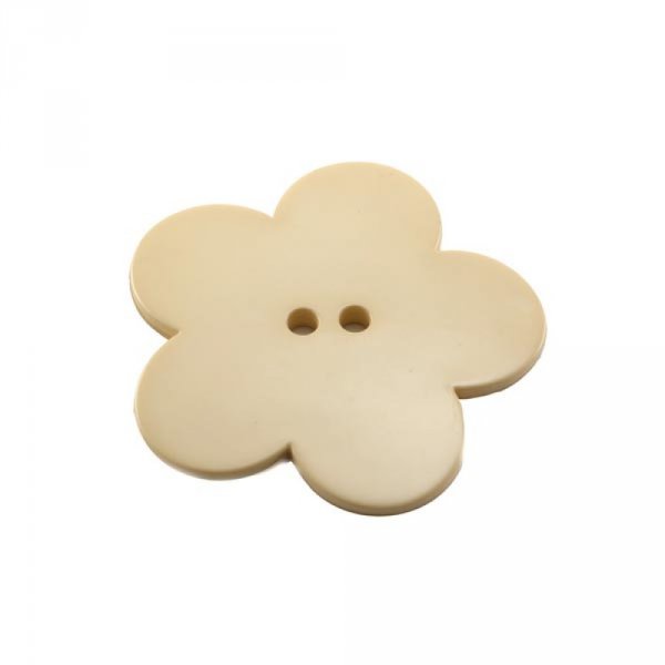 Fleur Big Pop r&eacute;sine 38mm 2 trous Beige
