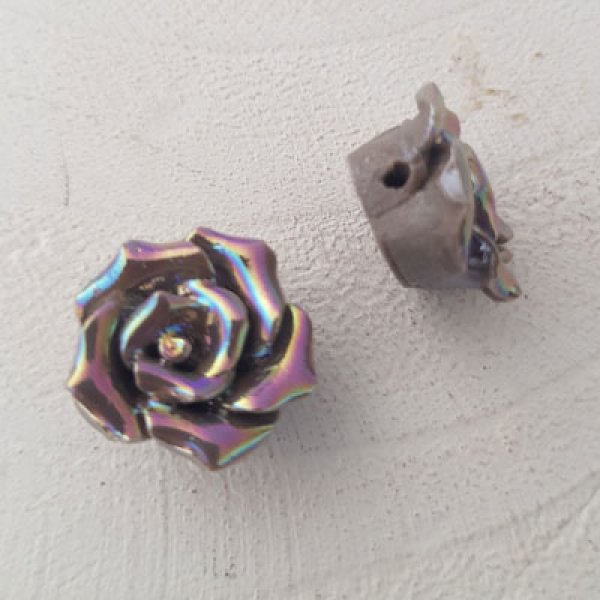 Fleur Fa&iuml;ence 15 mm N&deg;02-06 Cinzento