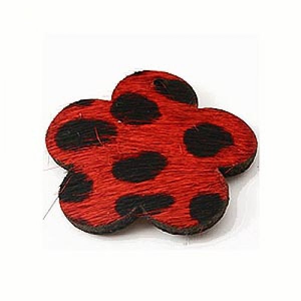 Flor de p&ecirc;lo vermelho 30x30mm x 1