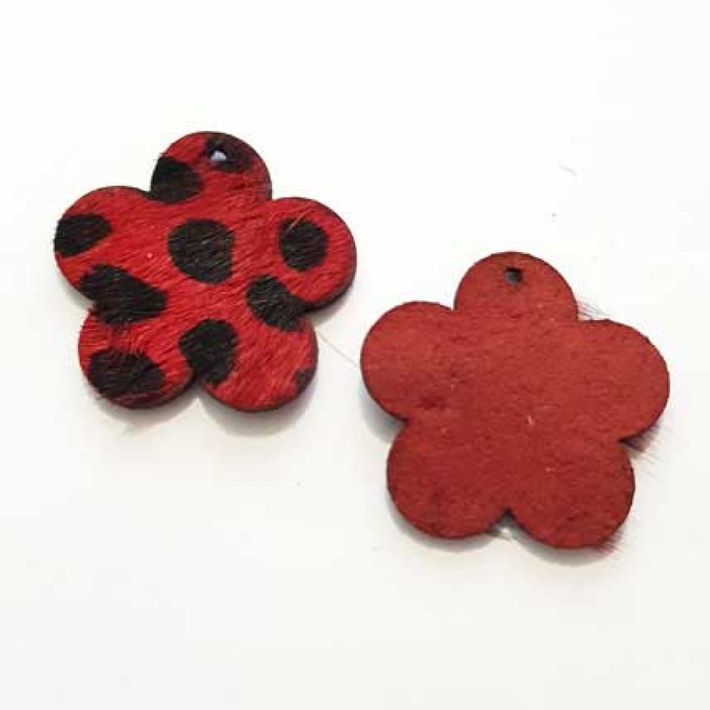Flor de pêlo vermelho 30x30mm x 1