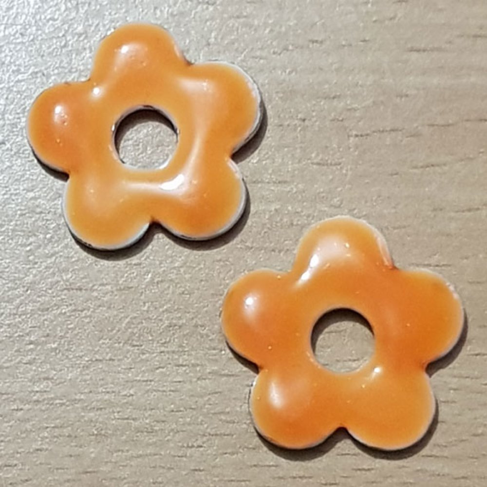 Flor Metal Esmalte 28 mm Laranja