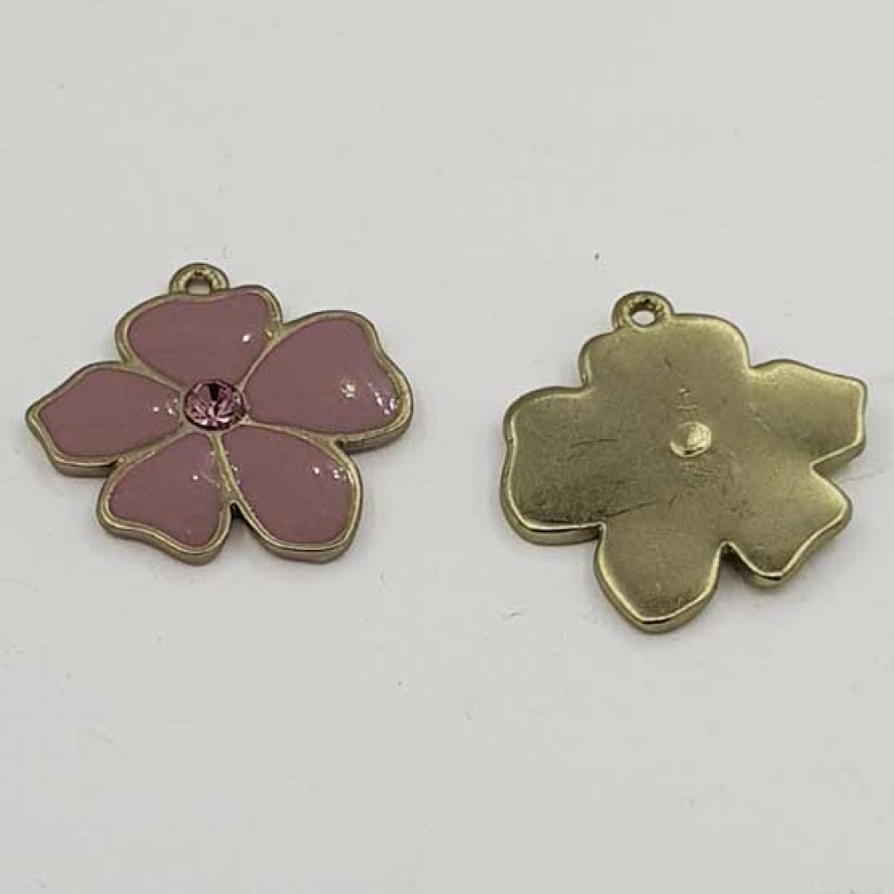 Flor Metal Esmalte 25 mm Roxo
