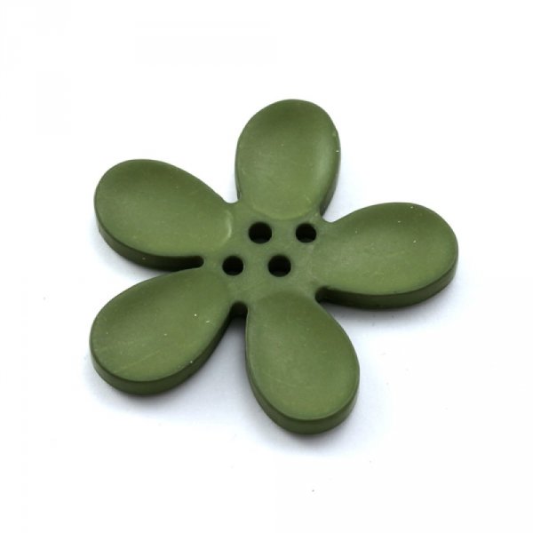 Fleur Orchid&eacute;e r&eacute;sine 4 trous 40 x 3 mm Olivine