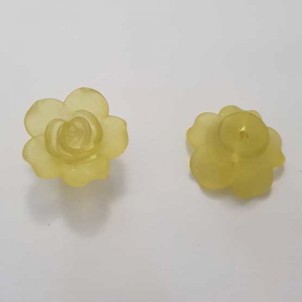 Fleur Rose Givr&eacute; 25 mm Jaune Clair