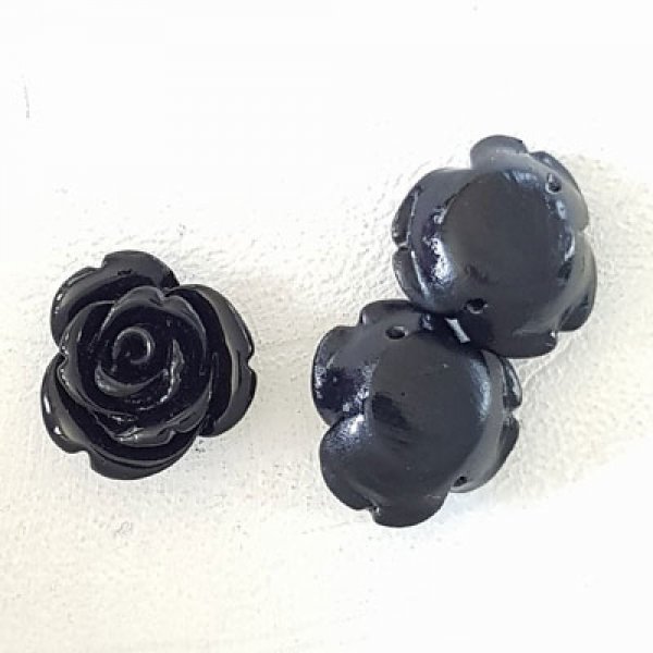 Flor sint&eacute;tica 13 mm N&deg;03-10 Preto