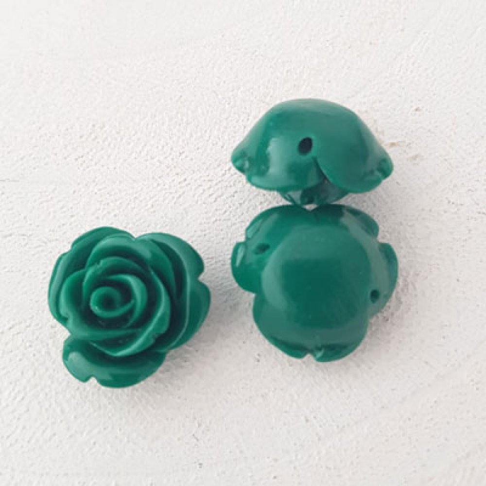 Flor sintética 13 mm N°03-25 Verde escuro