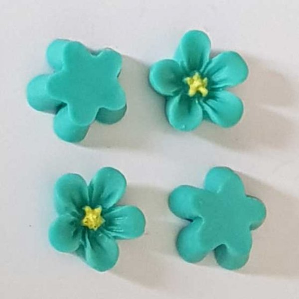 Fleur Synth&eacute;tique 12 mm N&deg;01 Turquoise
