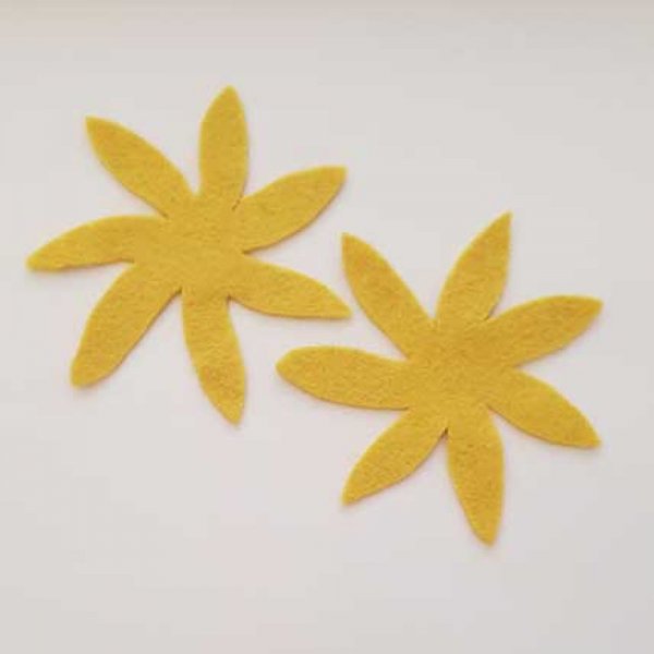 Jolie petite fleur en Feutrine 80 mm N&deg;08-01 x 2 pi&egrave;ces