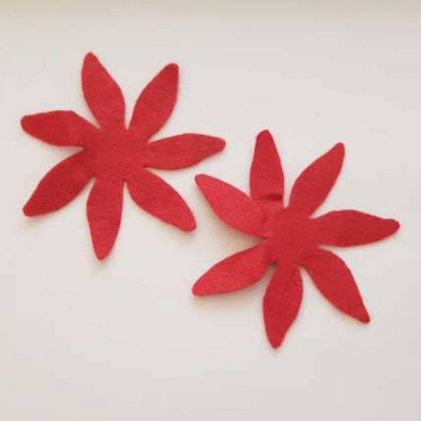 Jolie petite fleur en Feutrine 80 mm N&deg;12-01 x 2 pi&egrave;ces