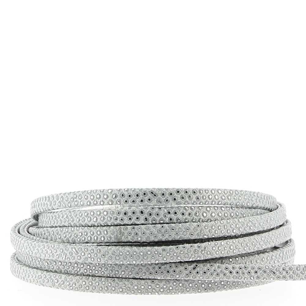 Correia de lagarto Cinzento/Prata 05 mm por 20 cm