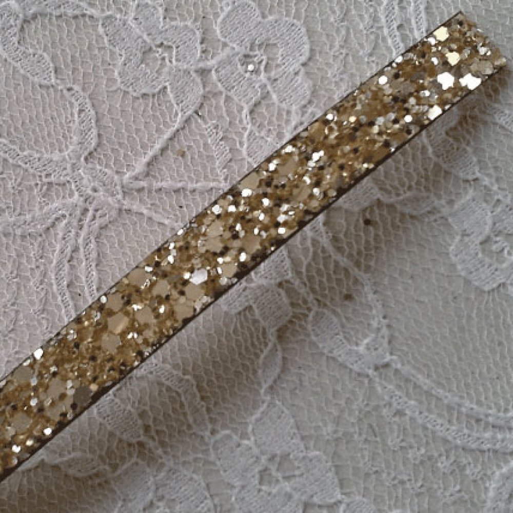 Bracelete dourada brilhante de 10 mm com forro em pele por 20 cm