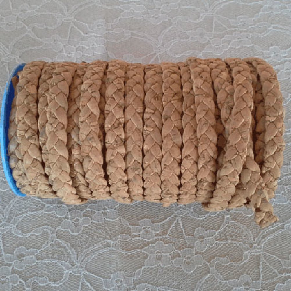 Cortiça entrançada plana de 10 mm por 20 cm.