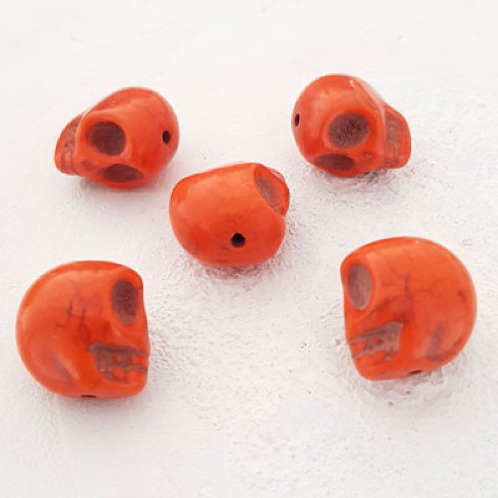 Lote 05 Crânios de Howlite coloridos 18 mm