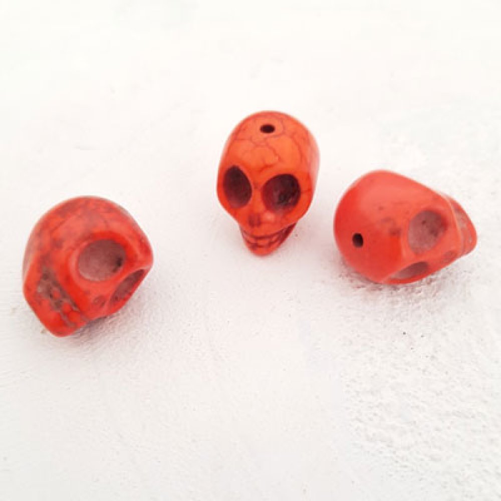 Lote 07 Crânios de Howlite coloridos 18 mm