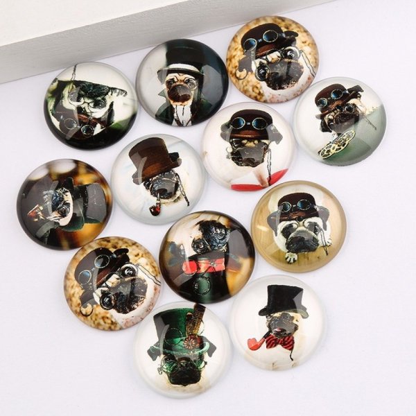 Conjunto de 20 caboch&otilde;es de vidro redondos de 25 mm C&atilde;o Steampunk