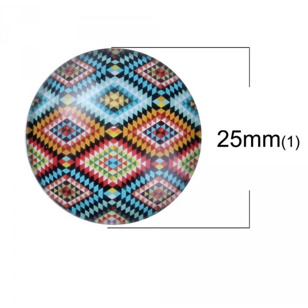 Lote 20 caboch&otilde;es de vidro redondos 25 mm 95108