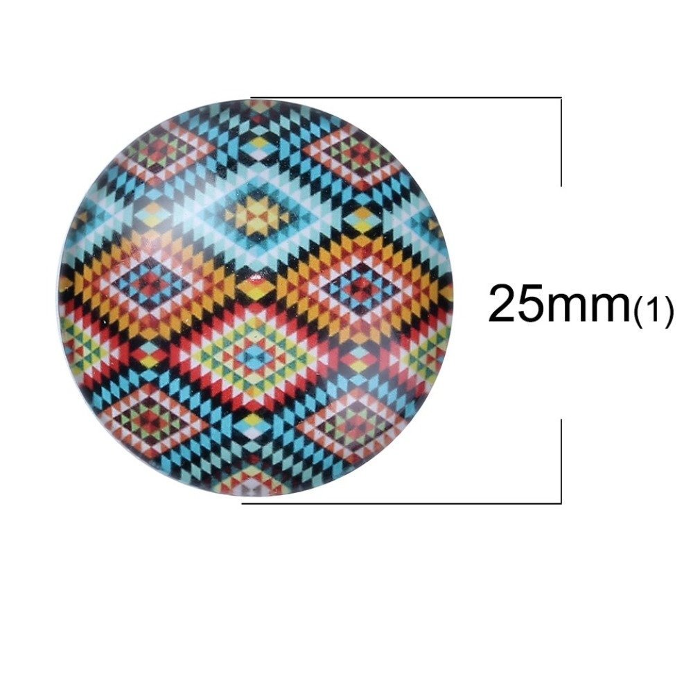 Lote 20 cabochões de vidro redondos 25 mm 95108