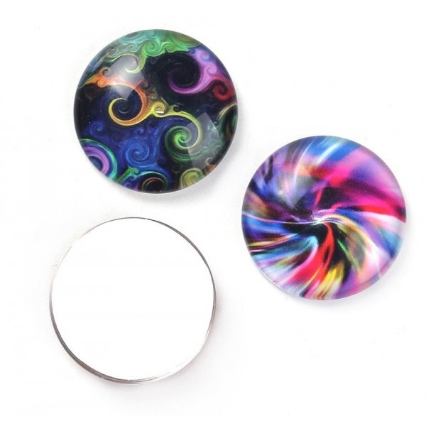 Lote 20 caboch&otilde;es de vidro redondos 25 mm 95108