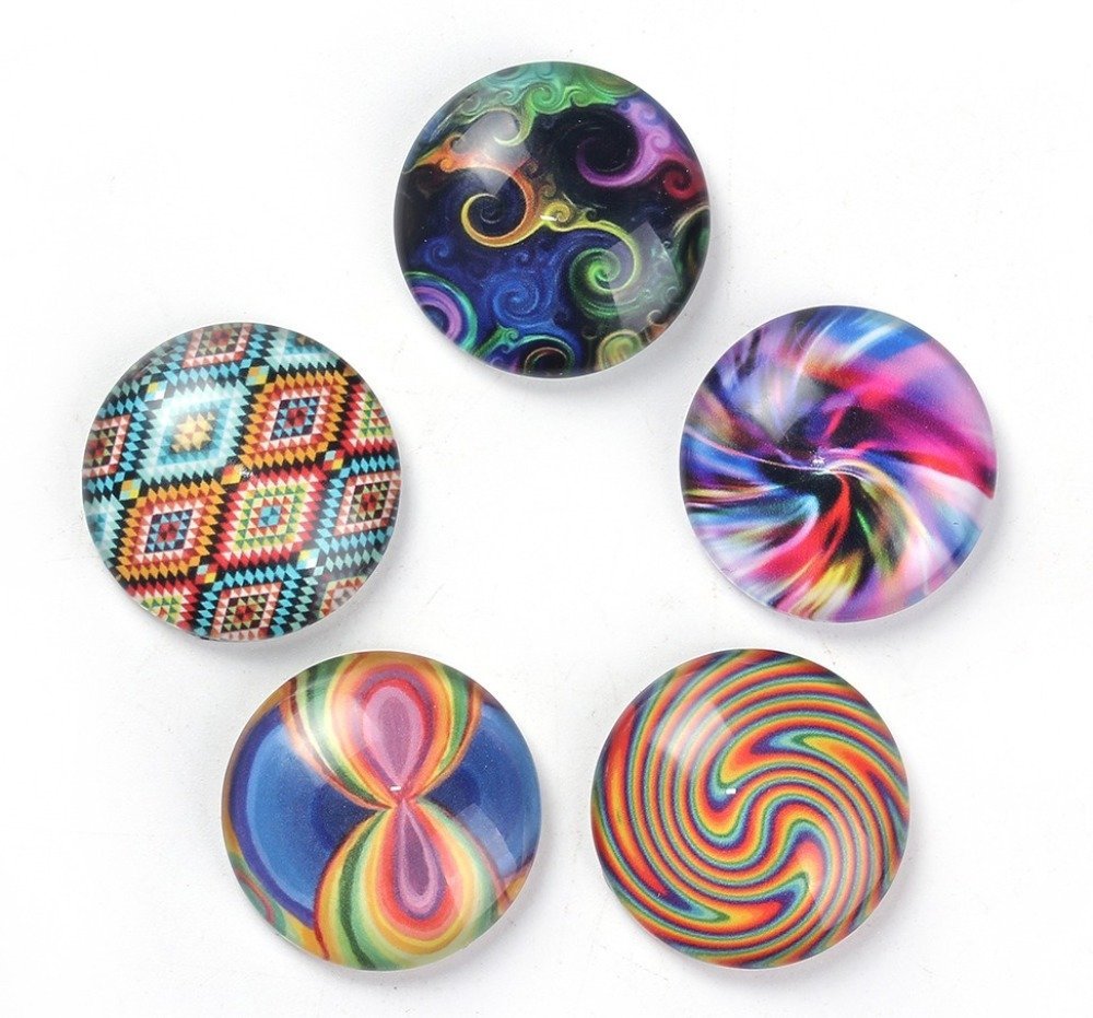 Lote 20 cabochões de vidro redondos 25 mm 95108