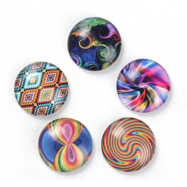 Lote 20 caboch&otilde;es de vidro redondos 25 mm 95108