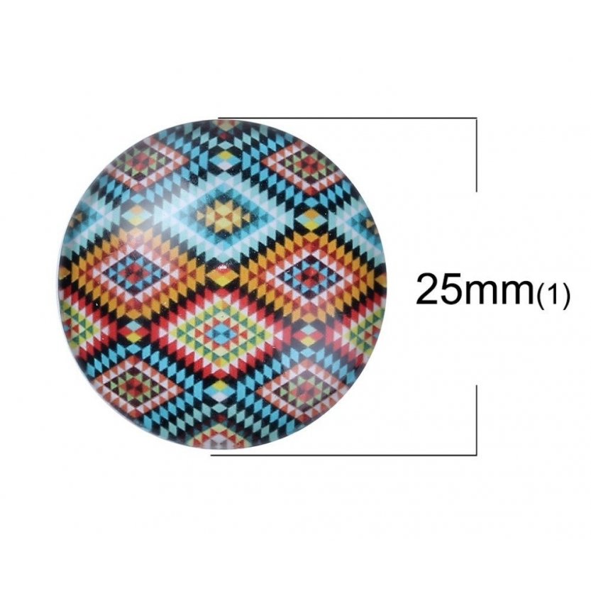 Lote 40 cabochões de vidro redondos 25 mm 95108